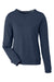 Puma 599267 Womens Cloudspun Crewneck Sweatshirt Heather Navy Blue Flat Front