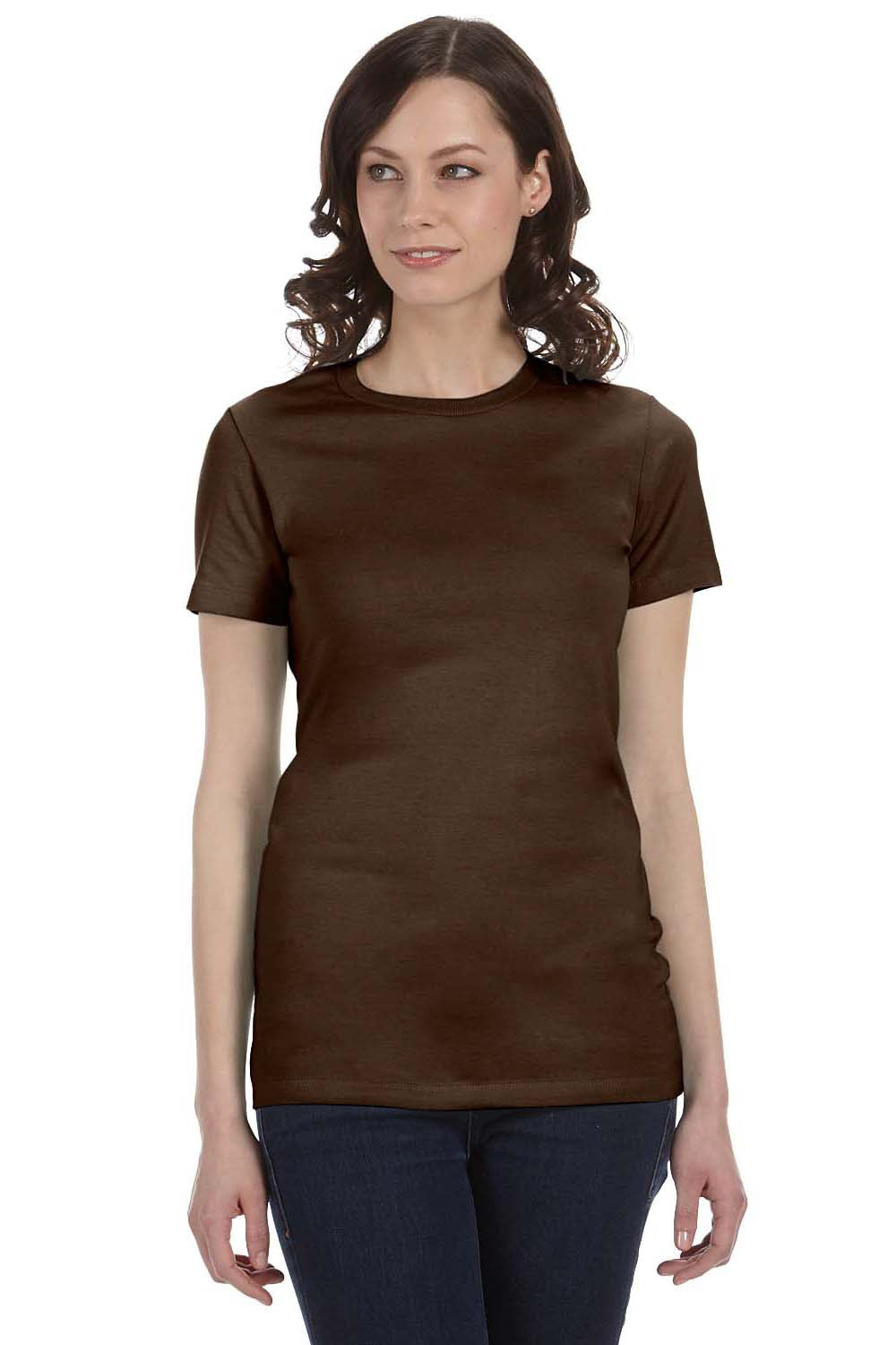 Bella + Canvas 6004 Womens The Favorite Short Sleeve Crewneck T-Shirt Chocolate Brown Front