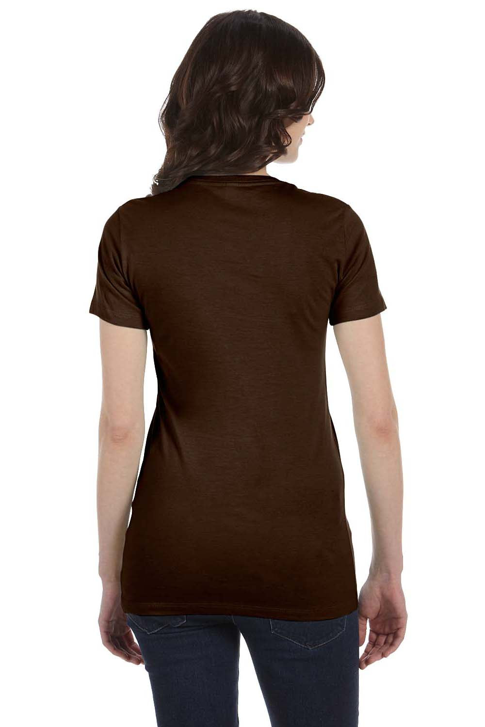 Bella + Canvas 6004 Womens The Favorite Short Sleeve Crewneck T-Shirt Chocolate Brown Back