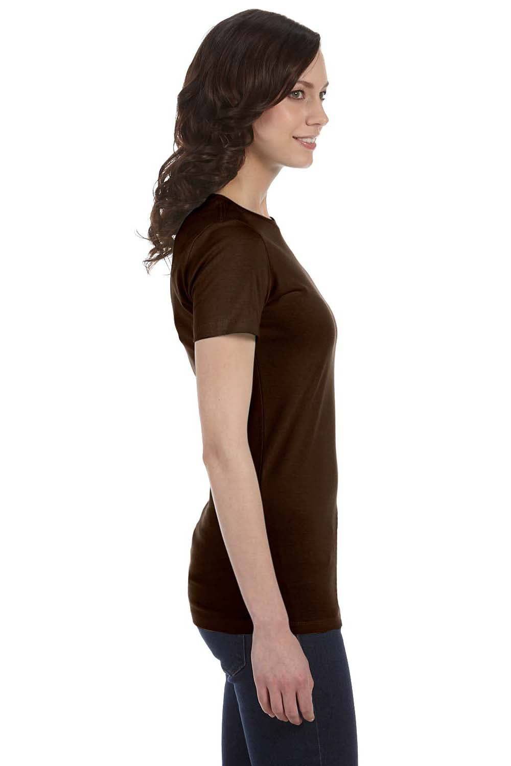 Bella + Canvas 6004 Womens The Favorite Short Sleeve Crewneck T-Shirt Chocolate Brown Side