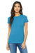 Bella + Canvas 6004 Womens The Favorite Short Sleeve Crewneck T-Shirt Aqua Blue Front