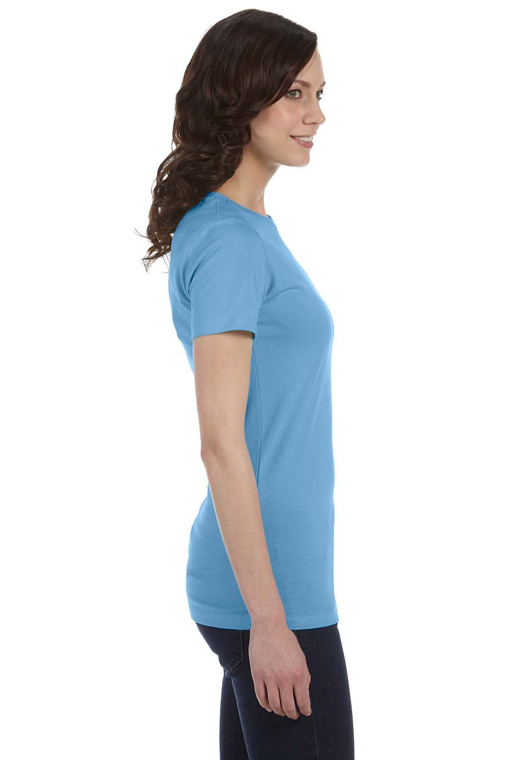 Bella + Canvas 6004 Womens The Favorite Short Sleeve Crewneck T-Shirt Ocean Blue Side