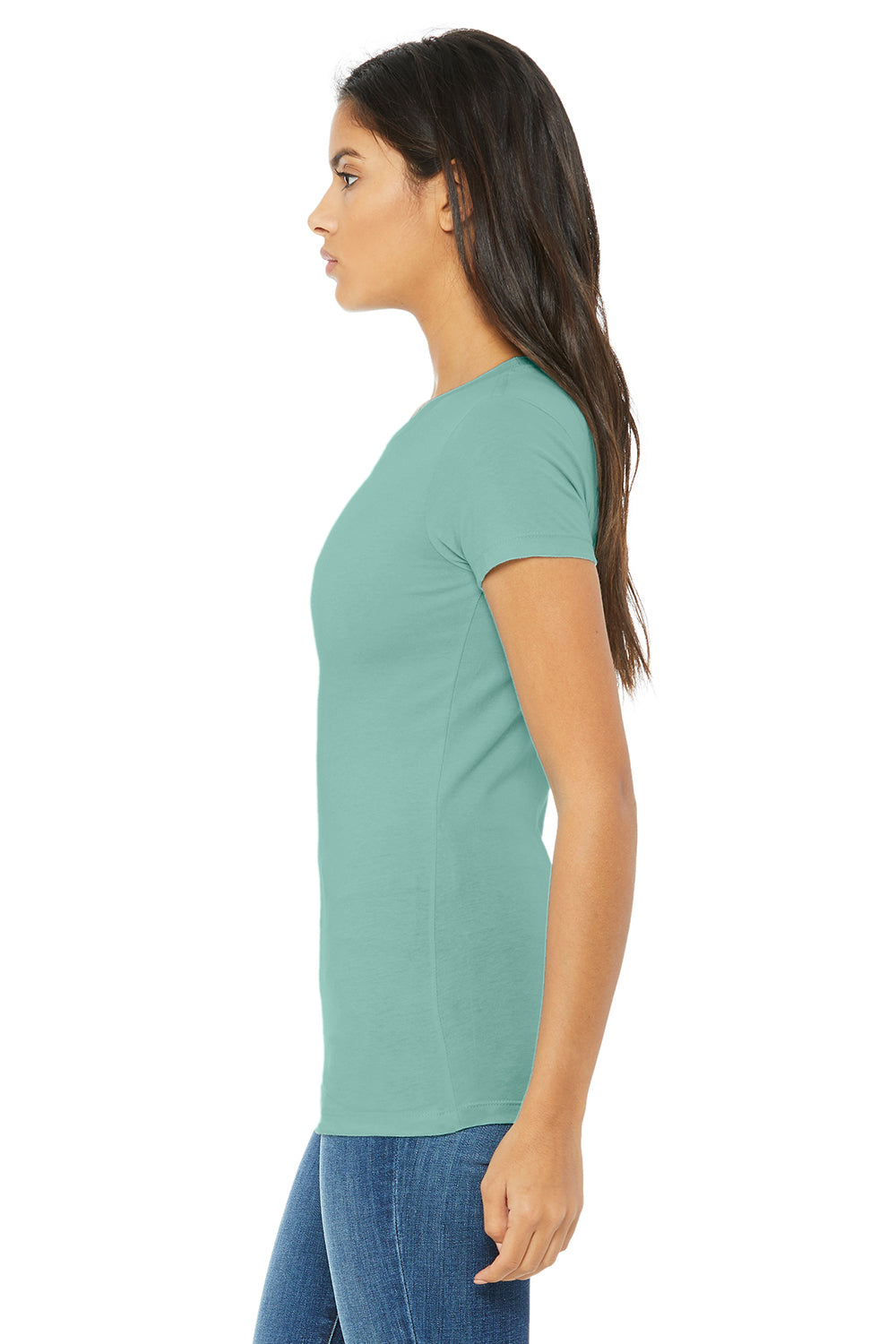 Bella + Canvas 6004 Womens The Favorite Short Sleeve Crewneck T-Shirt Seafoam Blue Side