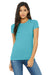 Bella + Canvas 6004 Womens The Favorite Short Sleeve Crewneck T-Shirt Turquoise Blue Front