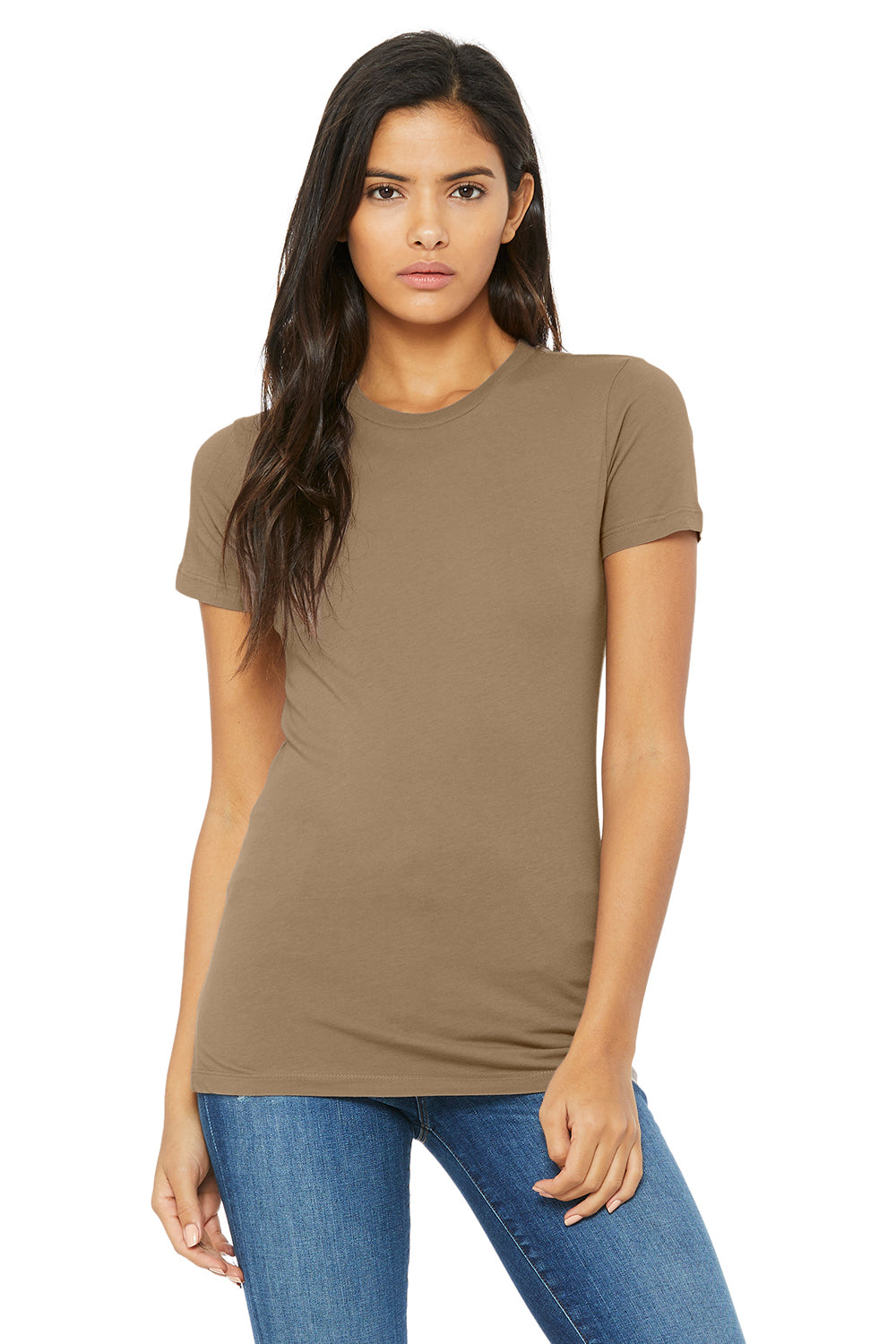 Bella + Canvas 6004 Womens The Favorite Short Sleeve Crewneck T-Shirt Pebble Brown Front