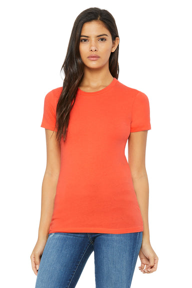Bella + Canvas 6004 Womens The Favorite Short Sleeve Crewneck T-Shirt Coral Orange Front