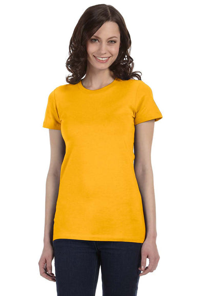 Bella + Canvas 6004 Womens The Favorite Short Sleeve Crewneck T-Shirt Gold Front