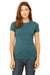 Bella + Canvas 6004 Womens The Favorite Short Sleeve Crewneck T-Shirt Heather Teal Green Front