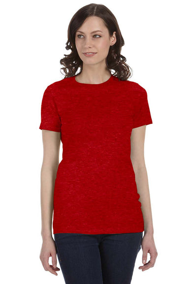 Bella + Canvas 6004 Womens The Favorite Short Sleeve Crewneck T-Shirt Heather Red Front