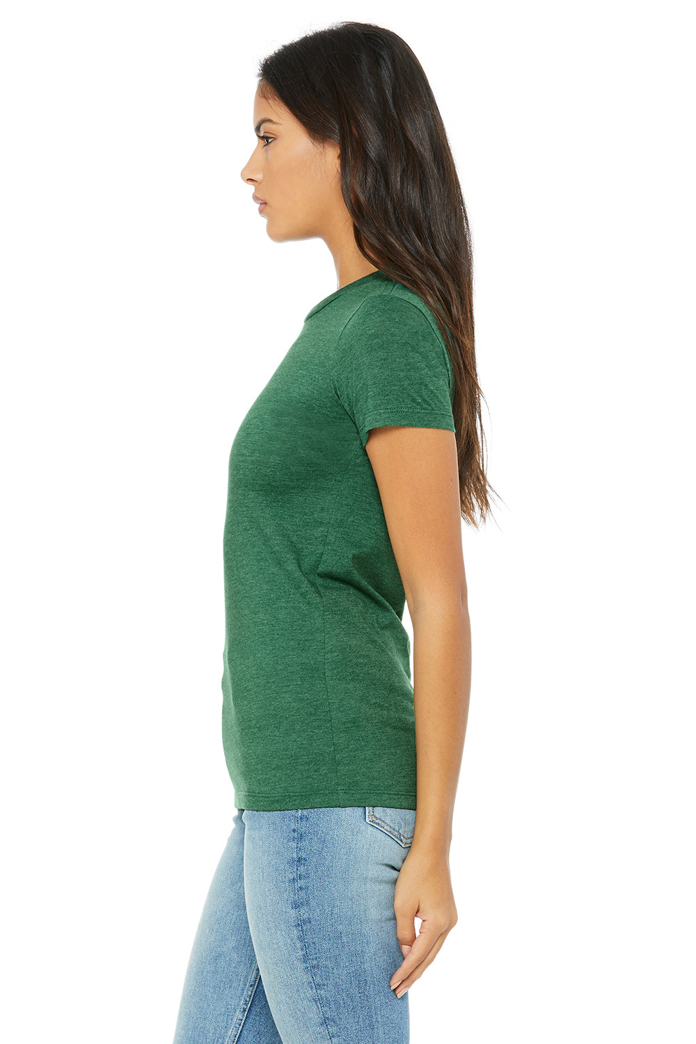 Bella + Canvas 6004 Womens The Favorite Short Sleeve Crewneck T-Shirt Heather Grass Green Side