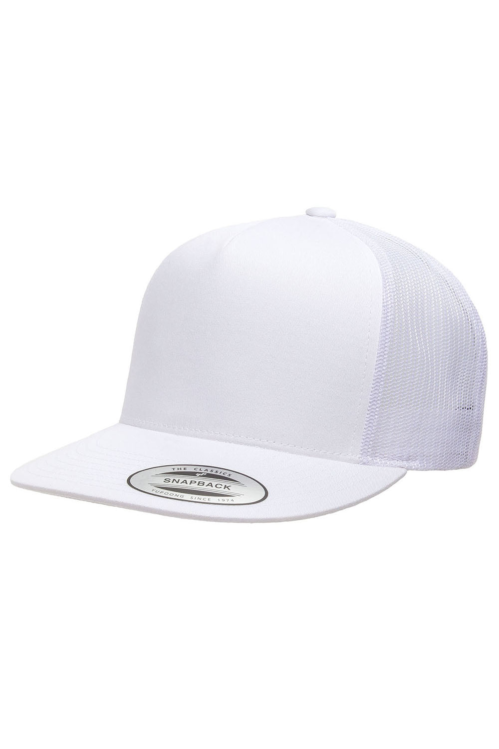 Yupoong 6006 Mens Adjustable Trucker Hat White Front