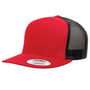 Yupoong Mens Adjustable Trucker Hat - Red/Black