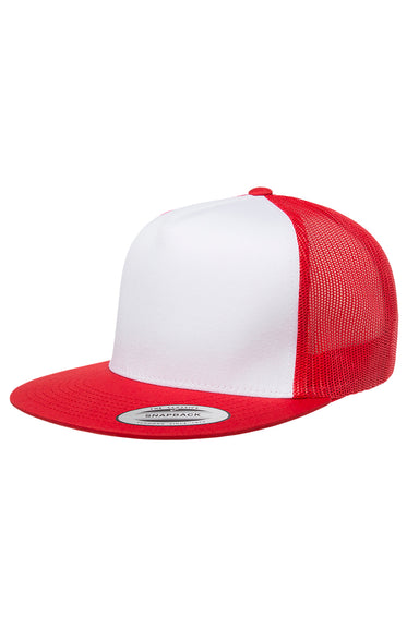 Yupoong 6006W Mens Adjustable Trucker Hat Red/White Front