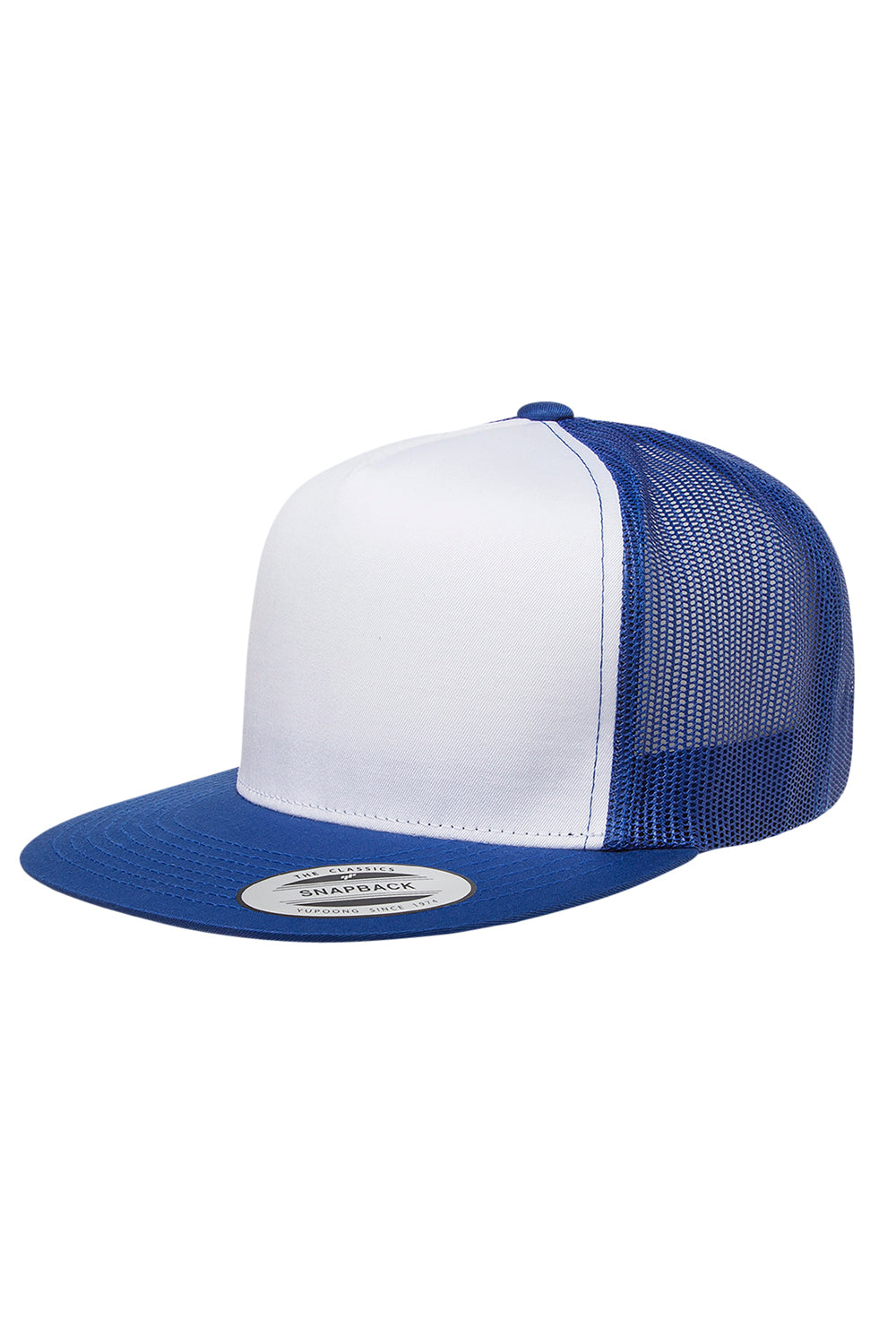 Yupoong 6006W Mens Adjustable Trucker Hat Royal Blue/White Front