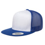Yupoong Mens Adjustable Trucker Hat - White/Royal Blue
