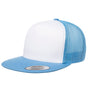 Yupoong Mens Adjustable Trucker Hat - White/Columbia Blue