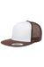 Yupoong 6006W Mens Adjustable Trucker Hat Brown/White Front