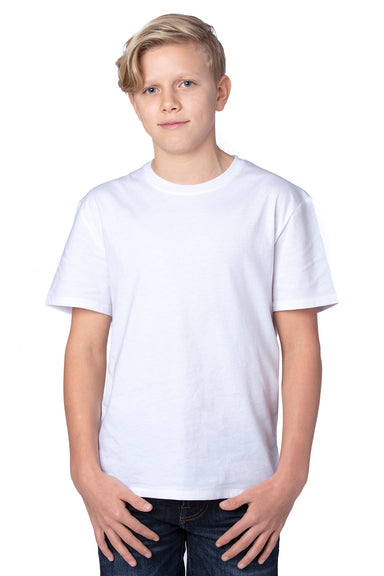 Threadfast Apparel 600A Youth Ultimate Short Sleeve Crewneck T-Shirt White Front