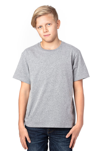 Threadfast Apparel 600A Youth Ultimate Short Sleeve Crewneck T-Shirt Heather Grey Front