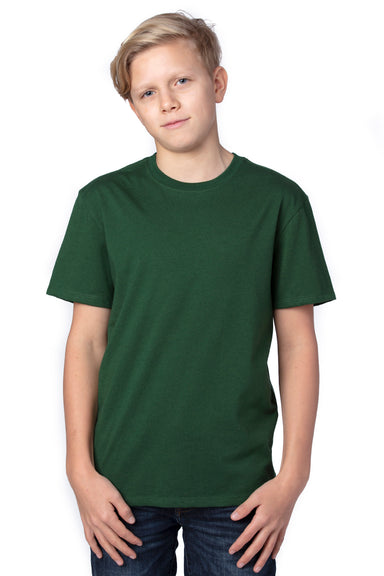 Threadfast Apparel 600A Youth Ultimate Short Sleeve Crewneck T-Shirt Forest Green Front