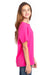 Threadfast Apparel 600A Youth Ultimate Short Sleeve Crewneck T-Shirt Hot Pink Side