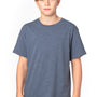 Threadfast Apparel Youth Ultimate Short Sleeve Crewneck T-Shirt - Heather Navy Blue