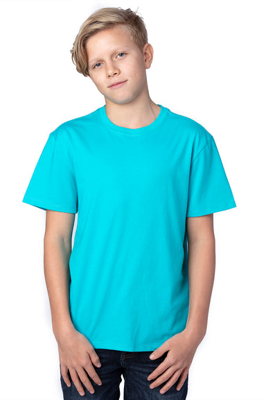 Threadfast Apparel 600A Youth Ultimate Short Sleeve Crewneck T-Shirt Pacific Blue Front