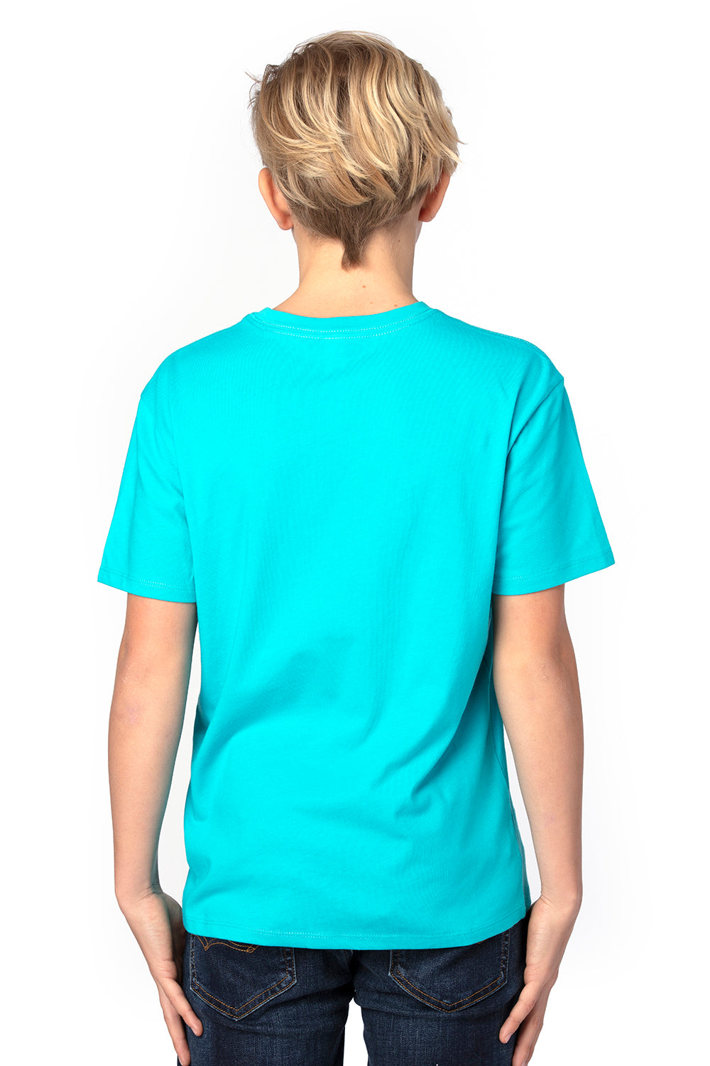 Threadfast Apparel 600A Youth Ultimate Short Sleeve Crewneck T-Shirt Pacific Blue Back