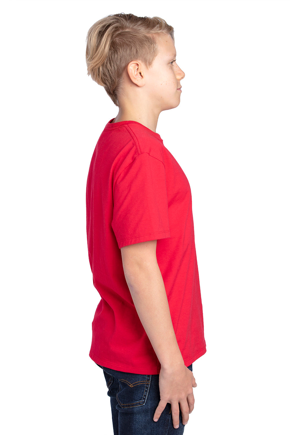 Threadfast Apparel 600A Youth Ultimate Short Sleeve Crewneck T-Shirt Red Side