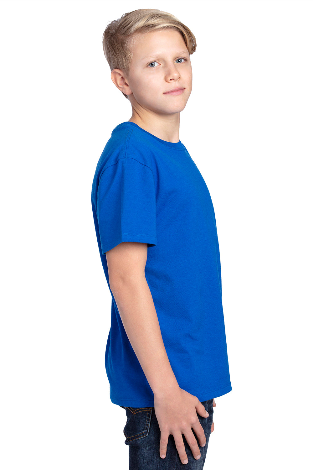 Threadfast Apparel 600A Youth Ultimate Short Sleeve Crewneck T-Shirt Royal Blue Side