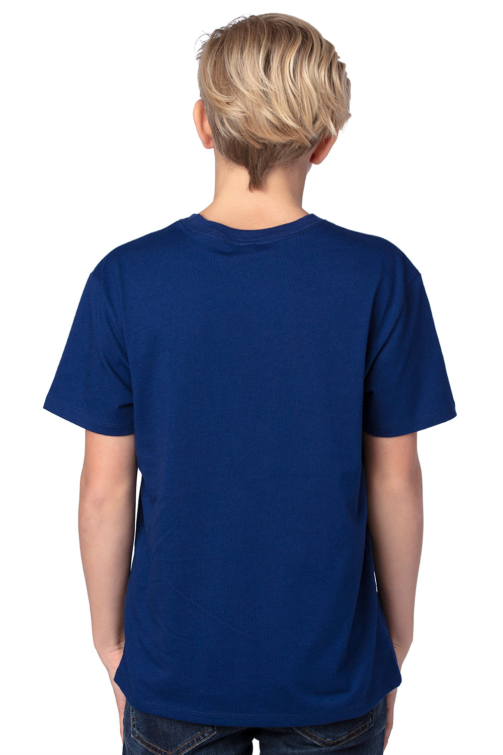 Threadfast Apparel 600A Youth Ultimate Short Sleeve Crewneck T-Shirt Navy Blue Back