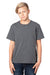 Threadfast Apparel 600A Youth Ultimate Short Sleeve Crewneck T-Shirt Heather Charcoal Grey Front