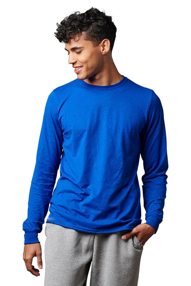 Russell Athletic 600LRUS Mens Classic Long Sleeve Crewneck T-Shirt Royal Blue Front