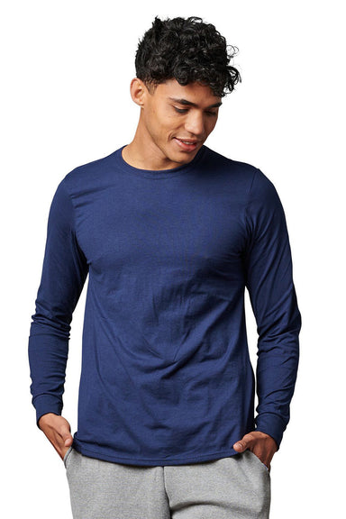 Russell Athletic 600LRUS Mens Classic Long Sleeve Crewneck T-Shirt Navy Blue Front