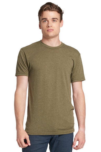Next Level 6010 Mens Jersey Short Sleeve Crewneck T-Shirt Military Green Front