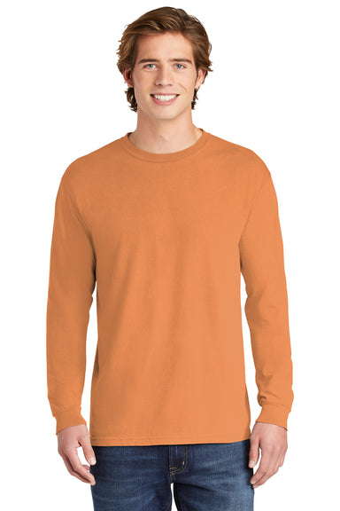 Comfort Colors Mens Long Sleeve Crewneck T-Shirt Burnt Orange Front