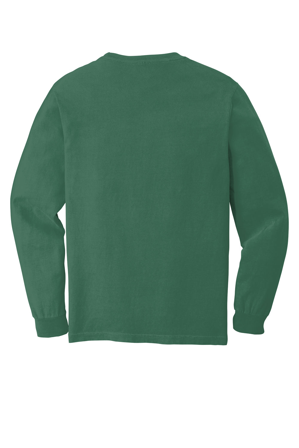 Comfort Colors Mens Long Sleeve Crewneck T-Shirt Grass Green Flat Back