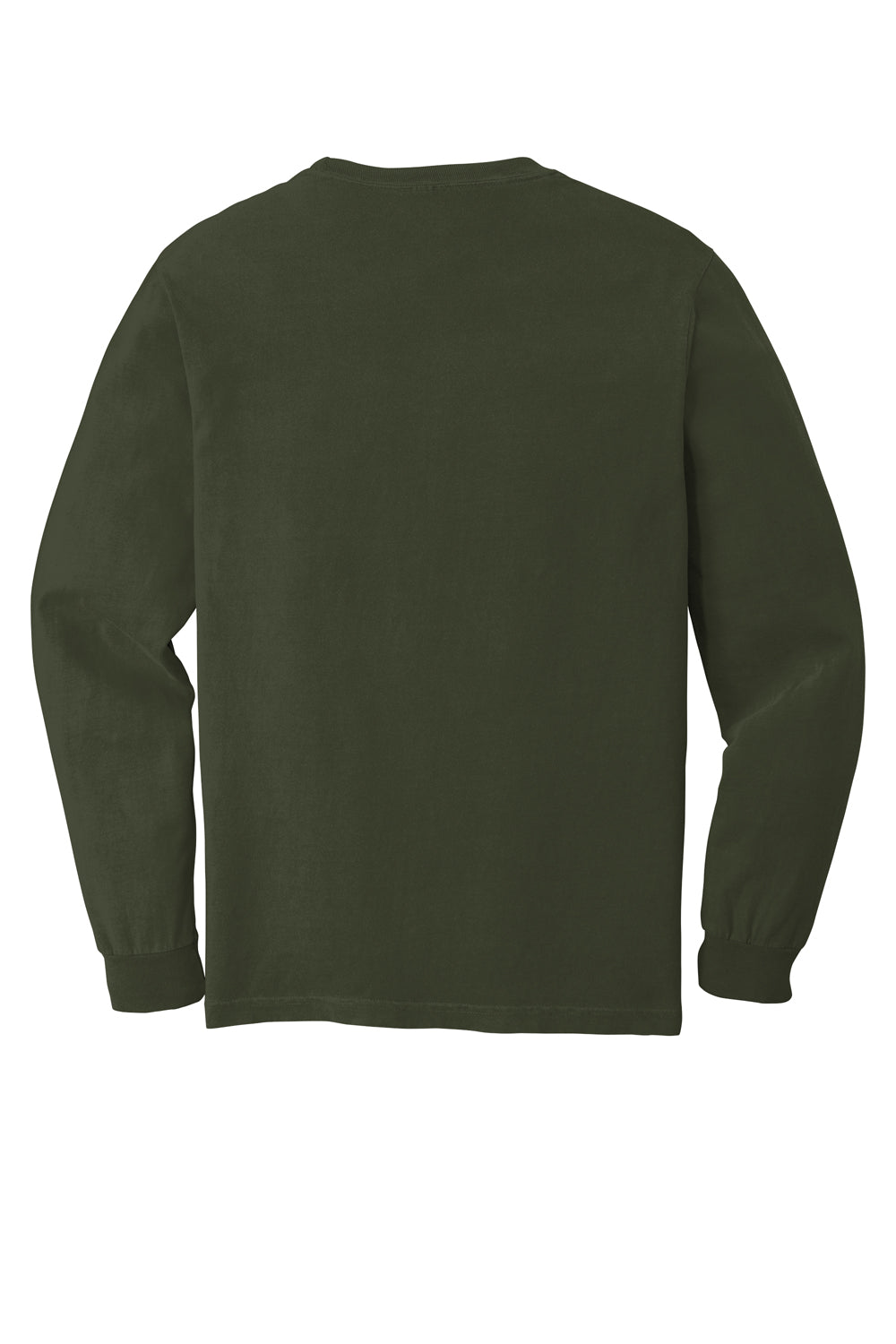Comfort Colors 6014/C6014 Mens Long Sleeve Crewneck T-Shirt Hemp Green Flat Back