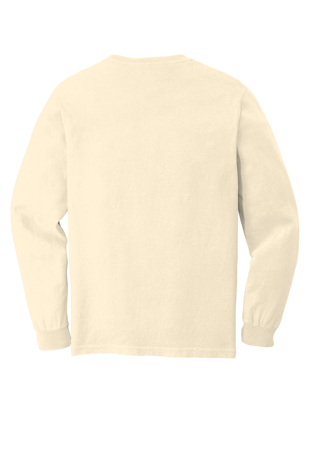 Comfort Colors Mens Long Sleeve Crewneck T-Shirt Ivory Flat Back
