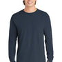 Comfort Colors Mens Long Sleeve Crewneck T-Shirt - Midnight Navy Blue