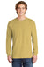 Comfort Colors 6014/C6014 Mens Long Sleeve Crewneck T-Shirt Mustard Yellow Front