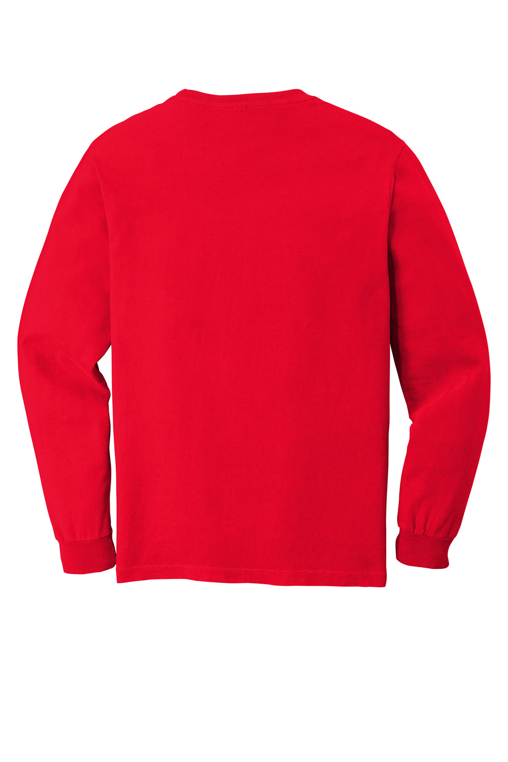 Comfort Colors 6014/C6014 Mens Long Sleeve Crewneck T-Shirt Red Flat Back
