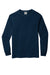 Comfort Colors Mens Long Sleeve Crewneck T-Shirt True Navy Blue Flat Front