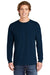 Comfort Colors Mens Long Sleeve Crewneck T-Shirt True Navy Blue Front
