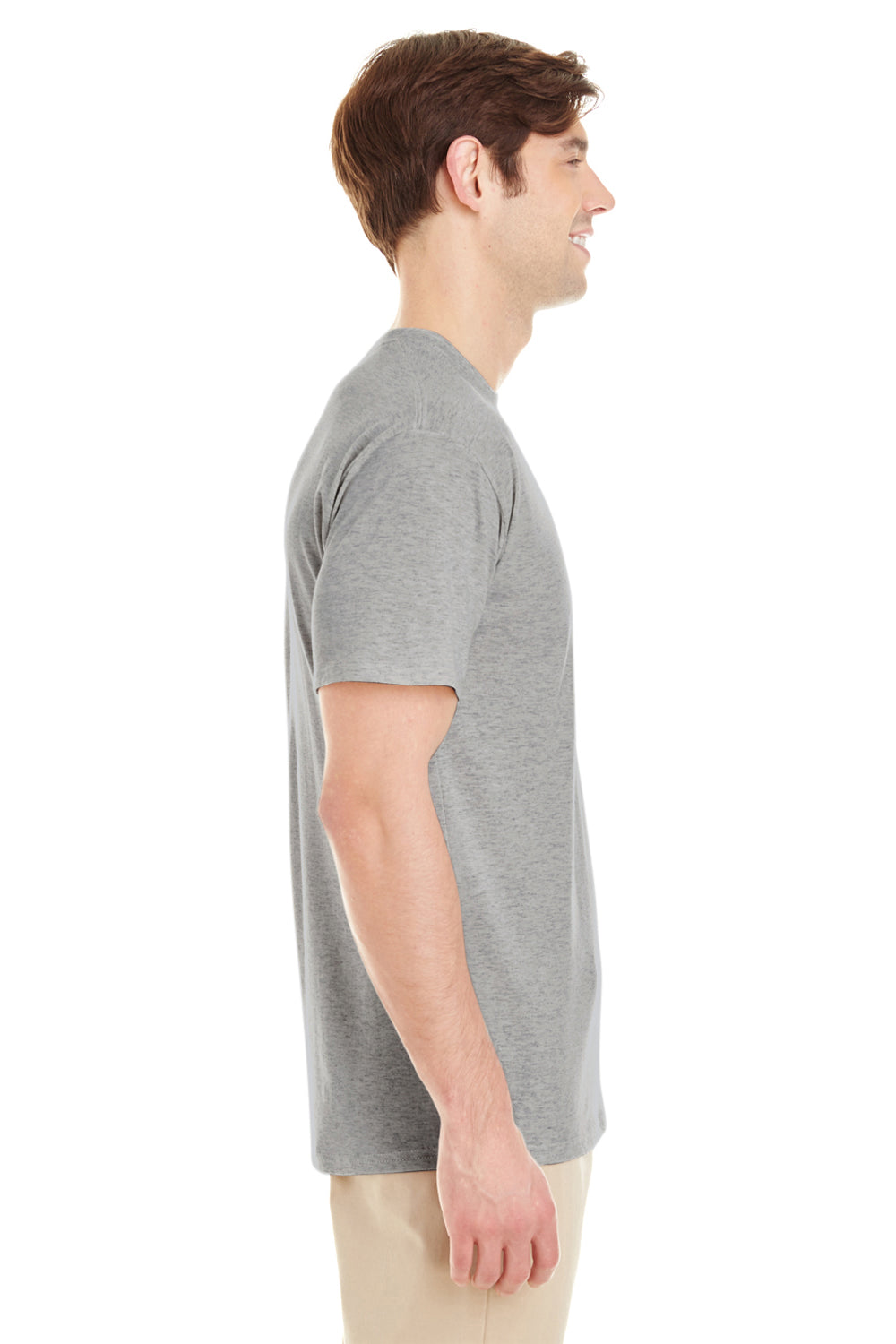 Jerzees 601MR Mens Short Sleeve Crewneck T-Shirt Oxford Grey Side