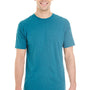 Jerzees Mens Short Sleeve Crewneck T-Shirt - Heather Mosaic Blue - Closeout