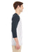 Jerzees 601RR 3/4 Sleeve Crewneck T-Shirt White/Black Side