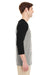 Jerzees 601RR Mens 3/4 Sleeve Crewneck T-Shirt Oxford Grey/Black SIde