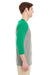 Jerzees 601RR Mens 3/4 Sleeve Crewneck T-Shirt Oxford Grey/Green Side