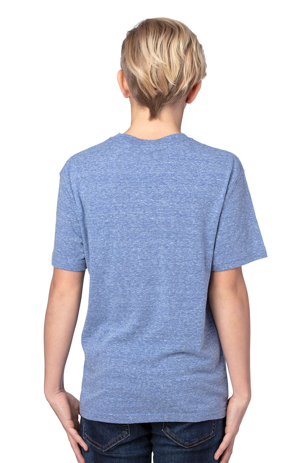 Threadfast Apparel 602A Youth Short Sleeve Crewneck T-Shirt Navy Blue Back